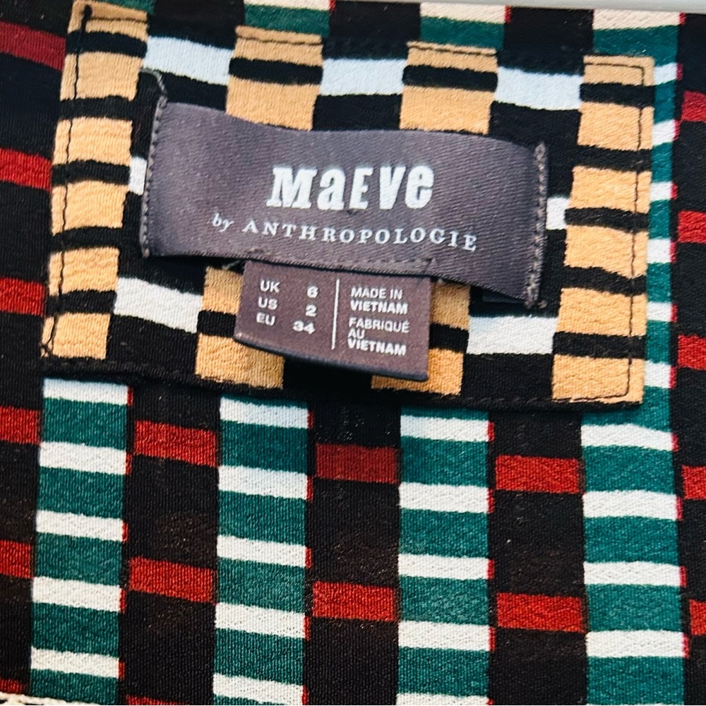 MAEVE Gianna Anthropologie tunic dress multicolored geometric print festival - Picture 2 of 12